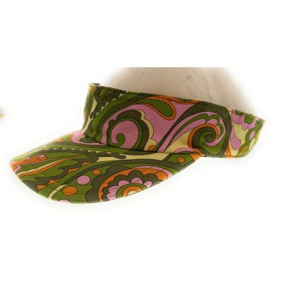 Dolce & Gabbana Green and Pink Patterned Visor Hat - Picture 1 of 6